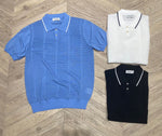 Effen gebreid poloshirt met korte mouwen